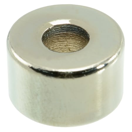 Midwest Fastener Round Spacer, Black Chrome Steel, 3/8 in Overall Lg, 1/4 in Inside Dia, 6 PK 34043